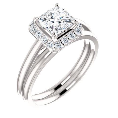 2.25 Carats Halo Princess Round Diamond Anniversary Ring