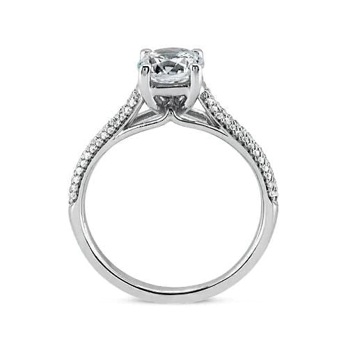 2.25 Carats Natural Diamond Engagement Ring With Accents White Gold 14K