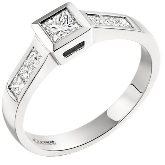 2.25 Carats Natural Princess Cut Diamonds Anniversary Ring White Gold New