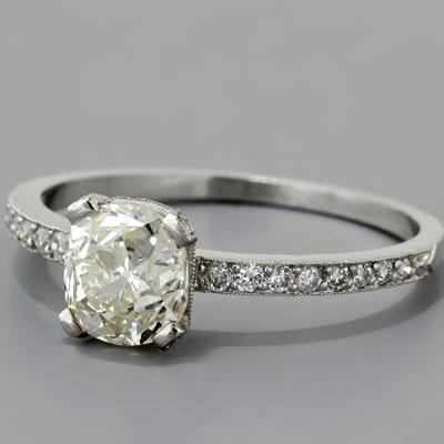 2.25 Carats Old Miner Cut Genuine Diamond Wedding Ring Jewelry