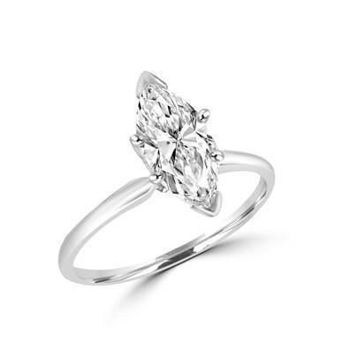 2.25 Carats Real Diamond Engagement Solitaire Ring White Gold 14K