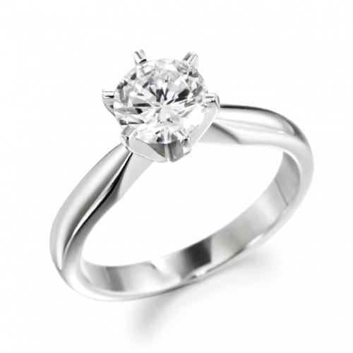 2.25 Carats Round Real Diamond Solitaire Engagement Ring 14K White Gold
