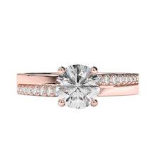 2.25 Carats Sparkling Brilliant Cut Real Diamond Wedding Ring Rose Gold 14K