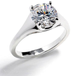 2.25 Ct Brilliant Cut Solitaire White Gold Genuine Diamond Wedding Ring