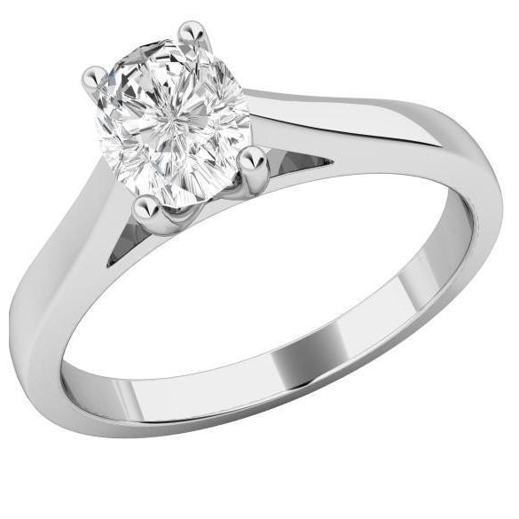 2.25 Ct Oval Cut Solitaire Real Diamond Engagement Ring