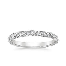 2.25 Ct Round Natural Cut Diamond Wedding Band 14K White Gold