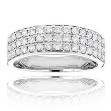 2.25 Ct Small Round Cut Sparkling Natural Diamond Wedding Band 14K White Gold