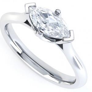 2.25 Ct Solitaire Real Marquise Cut Diamond Engagement Ring White Gold 14K