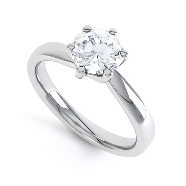 2.25 Ct Solitaire Real Round Diamond Wedding Ring White Gold 14K