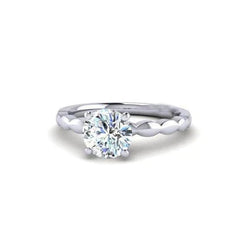 2.25 Ct Sparkling Solitaire Round Cut Real Diamond Wedding Ring White Gold