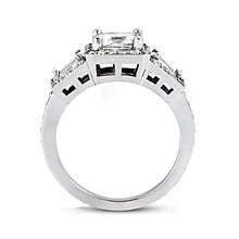 2.25 Ct. Three Stone Real Diamond Princess Cut Engagement Ring