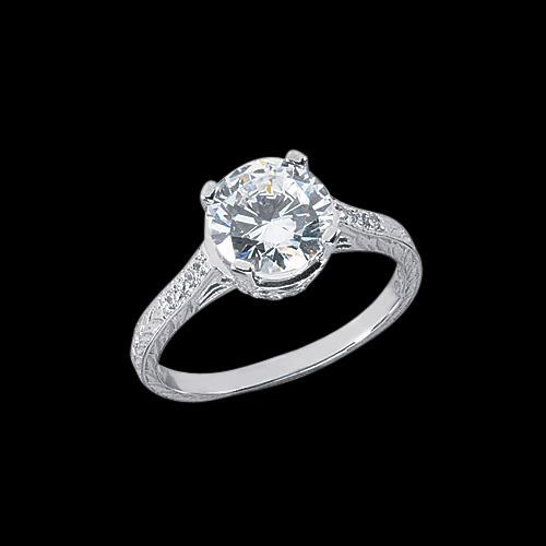 2.26 Carat Real Diamond Vintage Style Wedding Ring White Gold