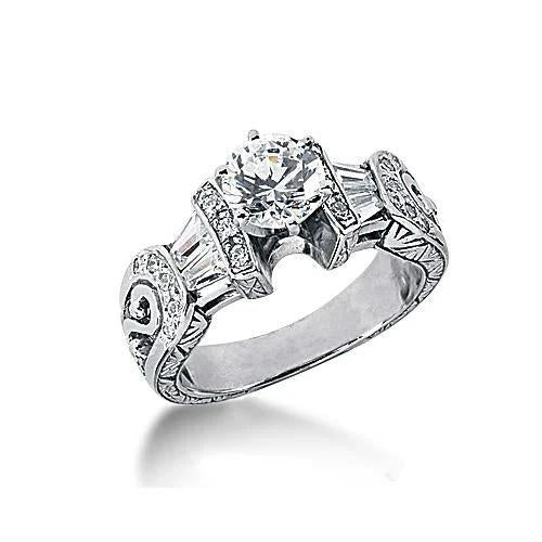 2.26 Ct Genuine Diamonds Engagement Ring Vintage Style Jewelry