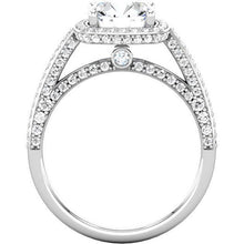 2.30 Carat Natural Round Diamond Halo Engagement Ring White Gold 14K