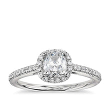 2.30 Carats Cushion And Round Real Diamond Halo Ring 14K White Gold
