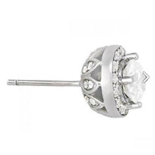 2.30 Carats Round Real Diamonds Halo Studs Earrings Pair White Gold 14K2