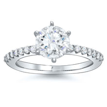 2.30 Carats Sparkling Genuine Diamond Engagement Ring White Gold 14K