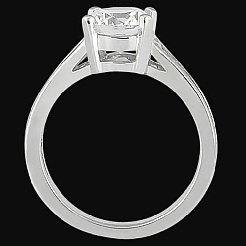 2.31 Carat Round Wedding Ring With Baguette Real Diamonds White Gold