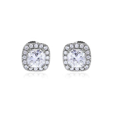2.32 Ct Cushion And Round Cut Real Diamonds Studs Halo Earrings