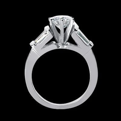 2.39 Ct. Real Diamonds Engagement Ring White Gold Three Stone