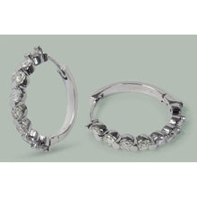 2.4 Ct Round Diamond  Natural Women Hoop Earring 14K 
