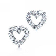 2.4 Ct Round Natural Cut Diamond Stud Open Heart Earring