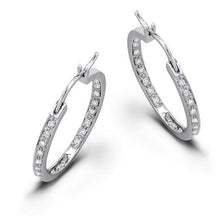 2.4 Ct Small Round Cut Real Natural Earth Mined Diamond Hoop Earrings 14K White Gold