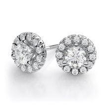 2.40 Carats Real Gorgeous Diamond Lady Stud Halo Earrings White Gold