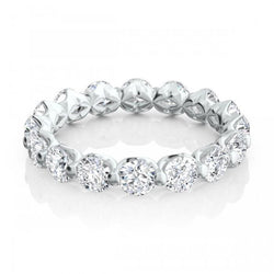 2.40 Carats Round Real Diamond Engagement Band White Gold Jewelry