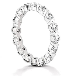 2.40 Carats Round Real Diamond Eternity Wedding Band Jewelry New