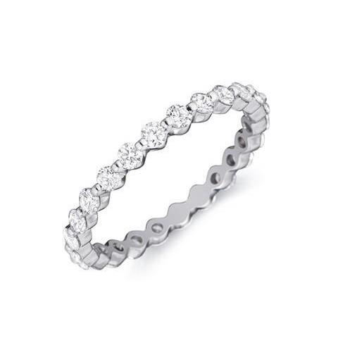 2.40 Ct Brilliant Cut Real Diamond Eternity Band 14K White Gold