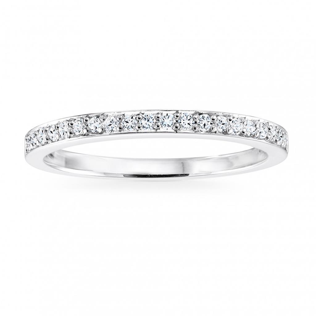 2.40 Ct Half Eternity Diamond Women Natural Band 14K White Gold