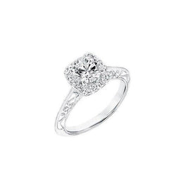 2.40 Ct. Natural Earth Mined Diamonds Antique Look Ring Halo White Gold
