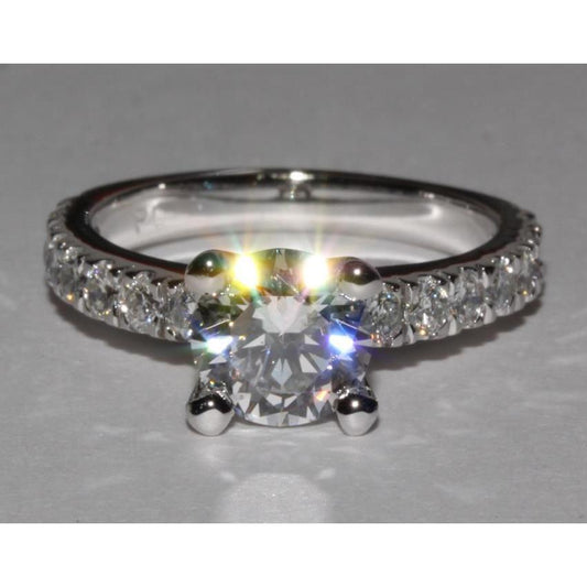 2.40 Ct. White Gold Genuine Natural Earth Mined Diamond Engagement Ring Accents