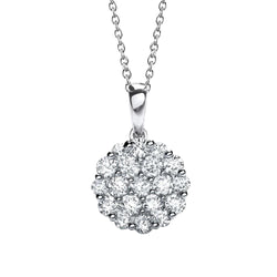 2.45 Carats Brilliant Cut Natural Diamonds Pendant Necklace 14K White Gold
