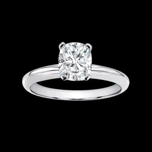 2.5 Carat Cushion Solitaire Engagement Genuine Ring