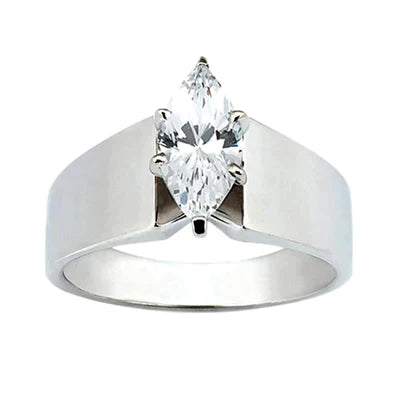2.5 Carat Marquise Real Diamond Thick Shank Ring