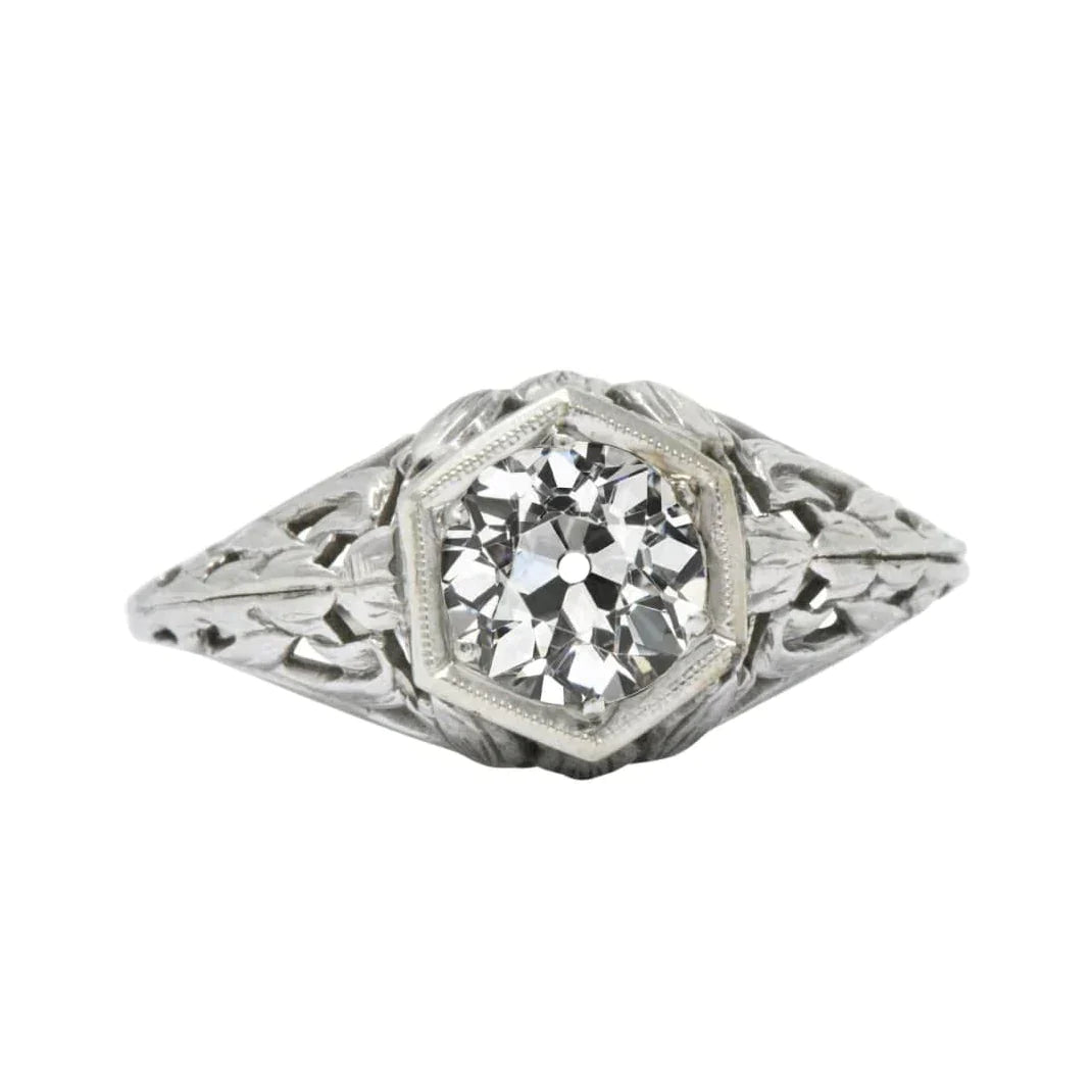 2.5 Carat Old European Gold Real Diamond Ring