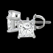 2.5 Carat Princess Real Diamond (Ce) Stud Earrings Gold