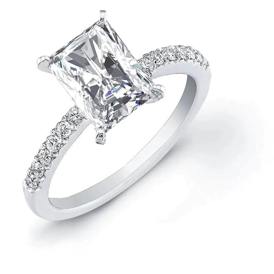 2.5 Carat Radiant And Round Real Diamond Ring