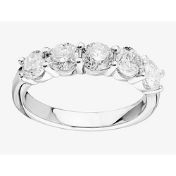 2.5 Carats 5 Stone Round Natural Diamond Wedding Band