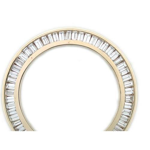 2.5 Carats Ladies Baguette Real Diamond Bezel To Fit Rolex datejust All Watch Models