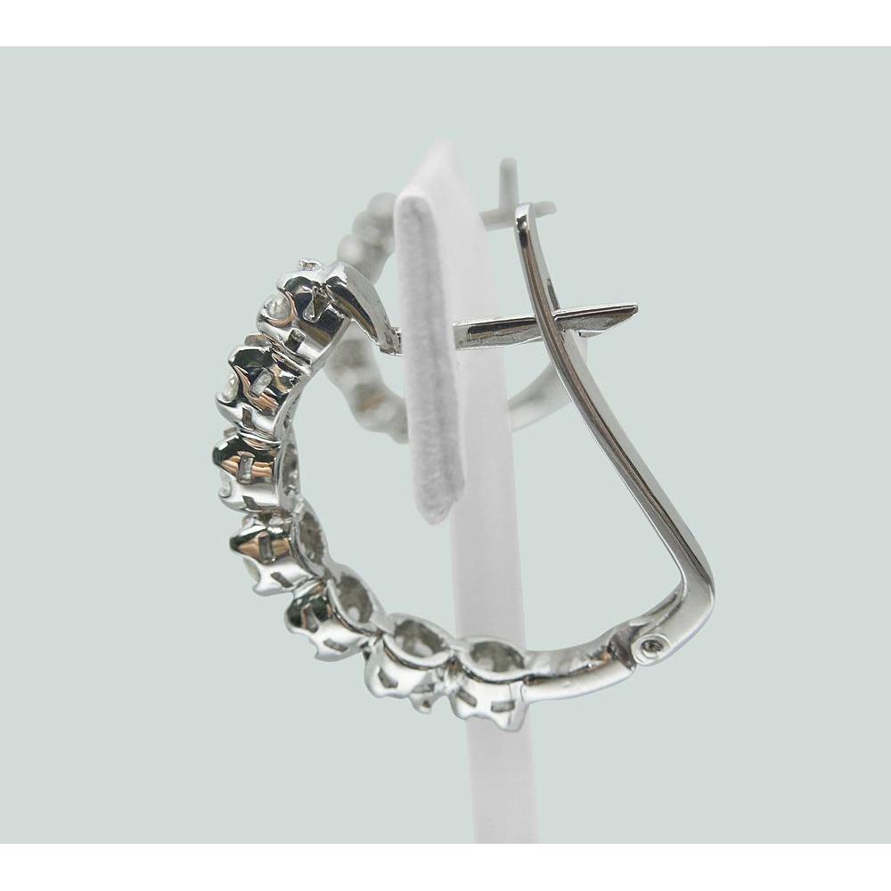 2.5 Carats Round Genuine Diamond Lady Earring Solid White Gold 14K