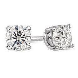 2.5 Ct Round Cut Natural Diamond Stud Women Earring Solid White Gold 14K