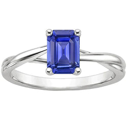 2.5 Ct Sapphire Emerald Cut Engagement Ring