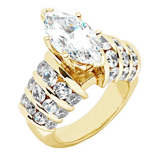 2.5 Ct. Genuine Diamonds Engagement Ring Marquise Diamonds Yellow Gold