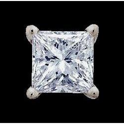2.5 Ct. Princess Real Diamond Stud Earring White Gold 14K