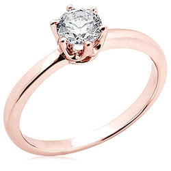 2.50 Carat Genuine Diamond Solitaire Ring Rose Gold Jewelry