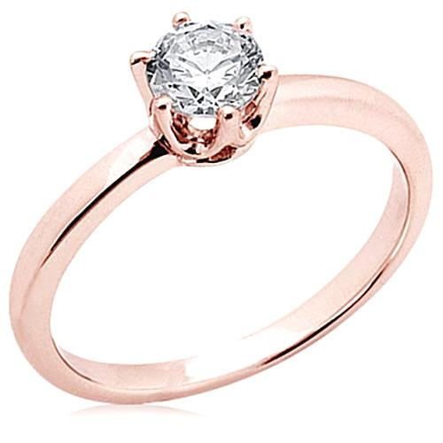 2.50 Carat Genuine Diamond Solitaire Ring Rose Gold Jewelry