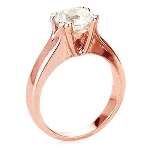 2.50 Carat Genuine Diamond Solitaire Ring Rose Gold